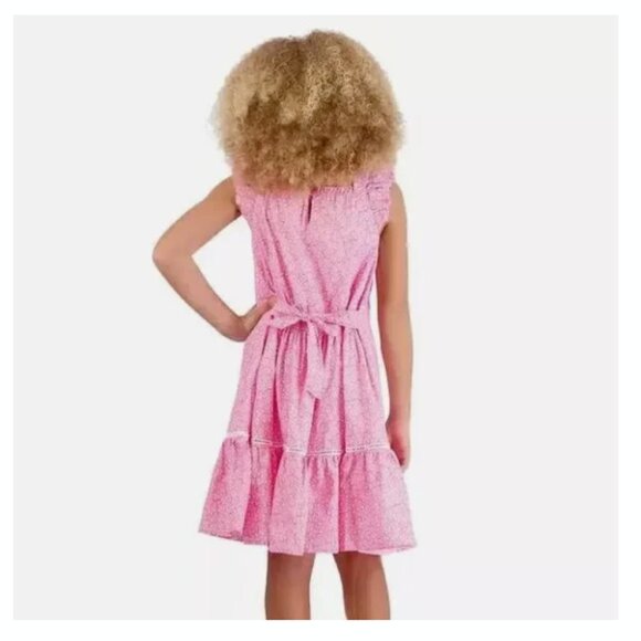 French Connection Girl's Smocked Dress Pink Floral Dress - Picture 2 of 3